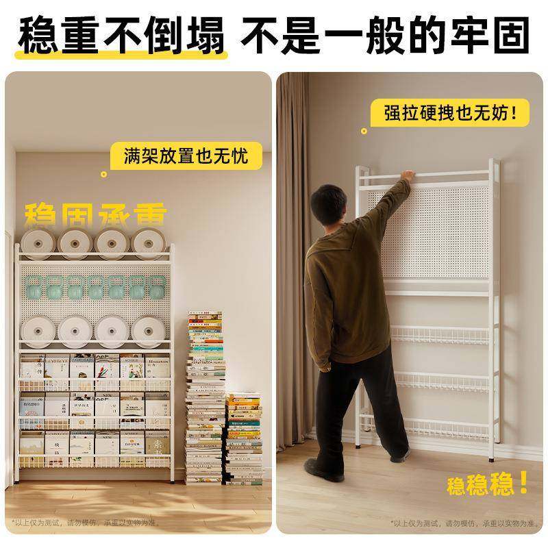 The hole plate behind the kitchen door is ultra-thin storage rack, seasoning, kitchenware placement rack, wall-to-ground, integrated joints, narrow rack