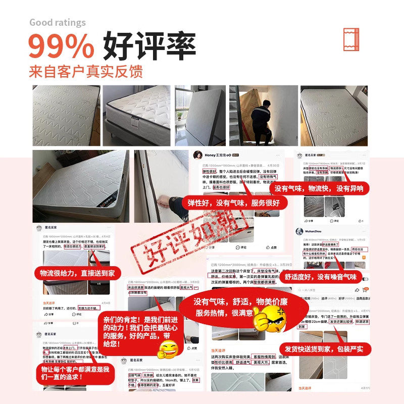 官方独立弹簧床垫20cm厚 家用卧室乳胶椰棕床垫,淘宝优惠券,粉丝福利购,淘宝优惠卷