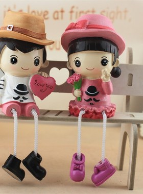 七夕送女生e的吊脚娃娃摆台装饰品拍照网红客厅电视柜树脂创意摆