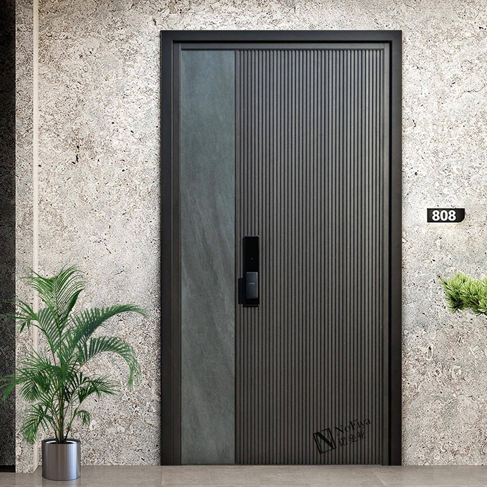 简约家用入户门防盗门进户子母门别墅大门对双开门单开门铸铝门ZM - 图2