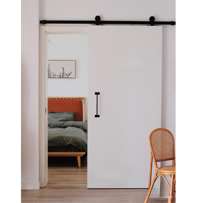 白色谷仓门卫生间移门厨房推拉门实木复合木门吊轨门仓谷门厕所门 - 图0