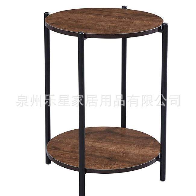 圆形边桌极简带储物架客厅沙发边几复古北欧小圆桌阳台小茶几,淘宝优惠券,粉丝福利购,淘宝优惠卷