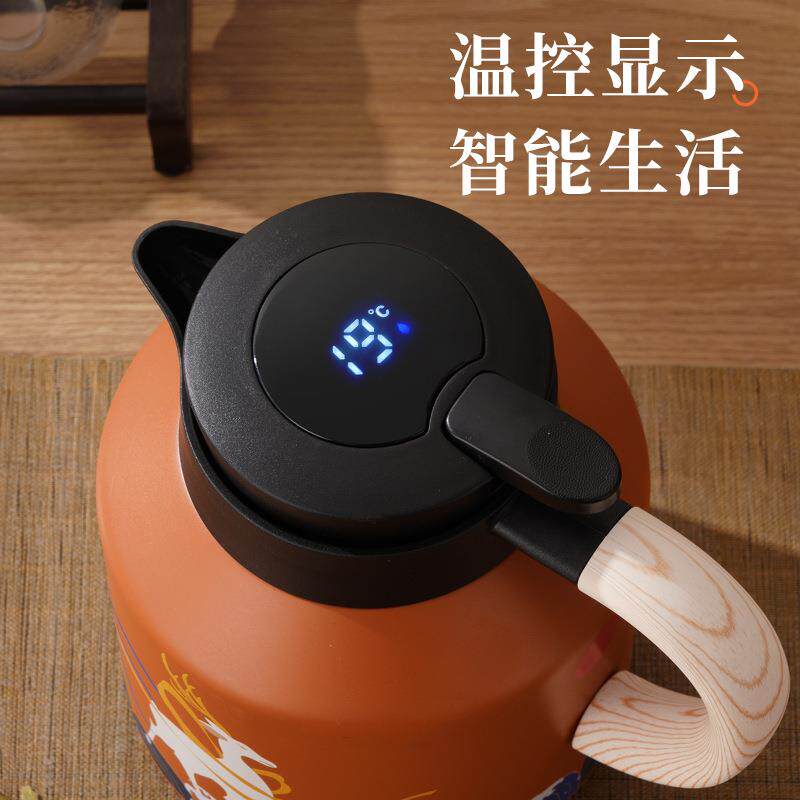 老白茶焖茶壶大容量带茶漏智能显温闷茶壶316不锈钢可加LOGO - 图1