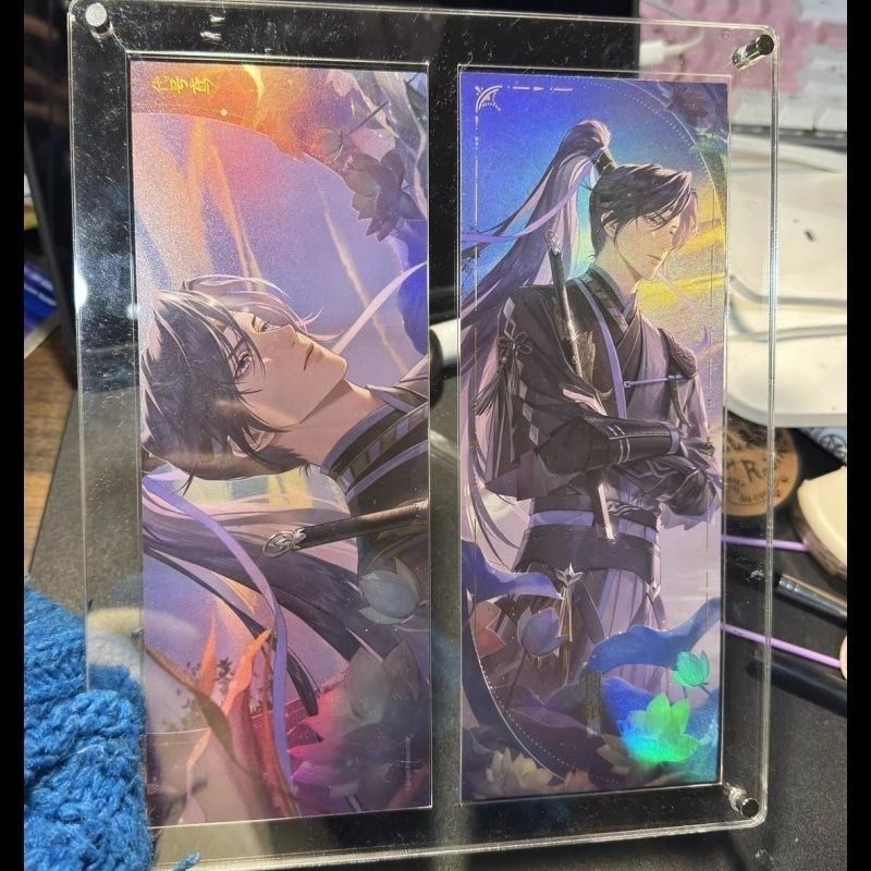 镭射票保护套镭射票展示框收纳盒镭射票卡膜亚克力三层带凹槽相框 - 图1