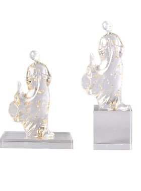 新中式武侠少林和尚人物摆件样板间书房酒柜透明树脂雕塑装饰用品