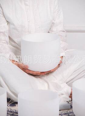 带包坩埚乳白色6-22英寸水晶钵佛音钵石英音乐碗