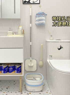巨省水~2023年免手洗平板拖把 新款懒人家用一拖净拖地神器拖把桶