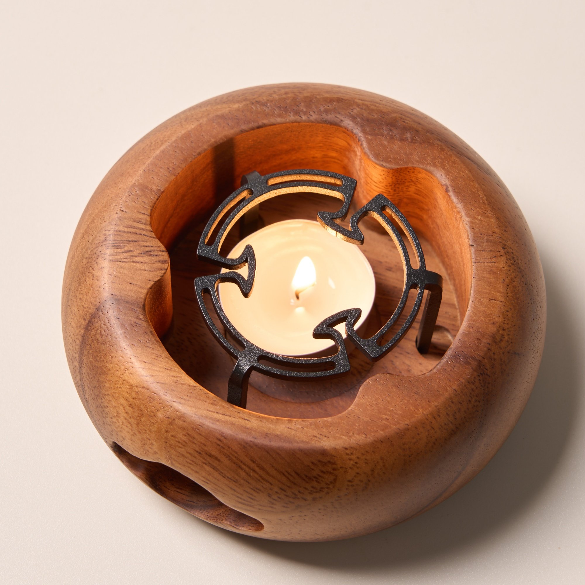 了堂斋胡桃木温茶炉蜡烛加热家用室内煮茶器复古围炉暖茶炉底座,淘宝优惠券,粉丝福利购,淘宝优惠卷