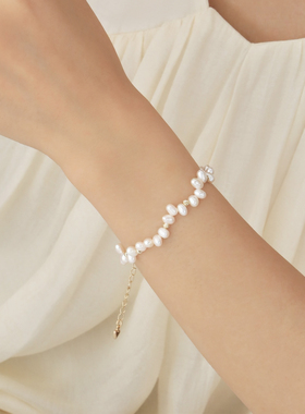 SEULEMENT瑟拉蒙巴洛克珍珠错位金珠手链女2025新款轻奢小众精致