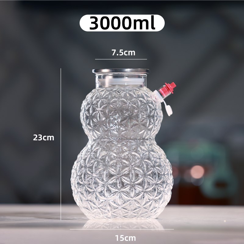 T4kzi German glass wine bottle empty bottle seal A high-grade high borosilicate gourd soaked wine bottle repackaged wine storage container