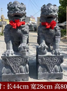 精雕汉白玉龙爪麒麟摆q件一对门口青石麒麟庭院别墅酒店看门摆件