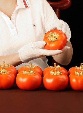 全铜事事如意柿子摆件结婚开业乔迁礼物I家居客厅办公室店铺装饰