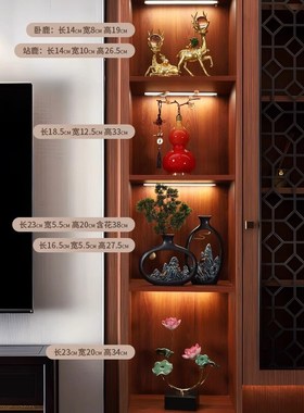 弗朗德新中式葫芦摆件招s财福禄珐琅彩客厅轻奢装饰品乔迁新居礼