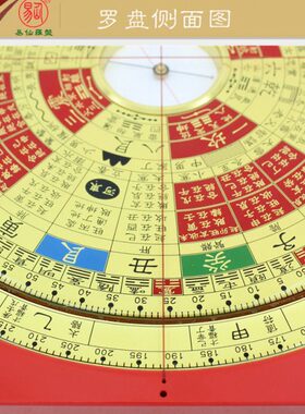 易强磁罗盘旋转仙连归藏易易中式摆件三周易山盘针6双层8寸红电木