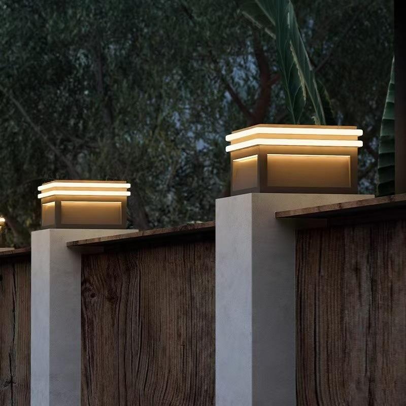 太阳能柱头灯庭院别墅大门柱子灯现代简约户外防水院墙围墙门柱灯 - 图2