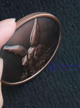 20年生产经验 钜合泰精品纯铜镀古3D十二生肖卯兔 双面币套装