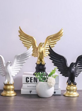 雄鹰展翅摆件客厅酒柜装饰品客厅摆件办公室桌老板工艺品开业礼物