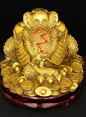 铜金蟾摆件招财三足铜金蟾蜍纯家居玄关装饰三脚金蝉店铺开业礼品