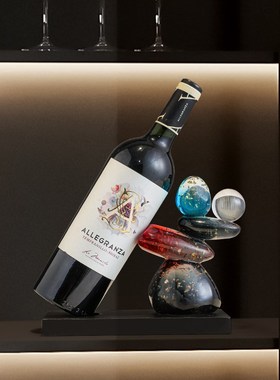 酒柜轻奢高档红酒架摆件时来运转客厅餐边柜高级感小众酒托装饰品