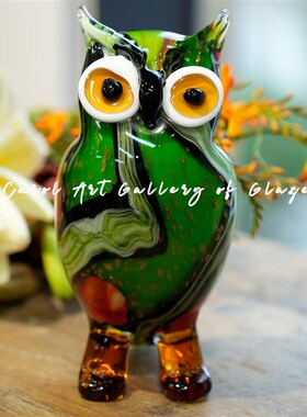 卡罗尔carol琉璃手作猫头鹰手办桌面摆件动物日礼物设计感装饰品