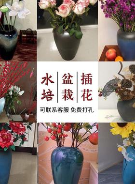 景德镇陶瓷花瓶摆件客厅插花新中式复古装饰陶罐水培器皿花盆花器