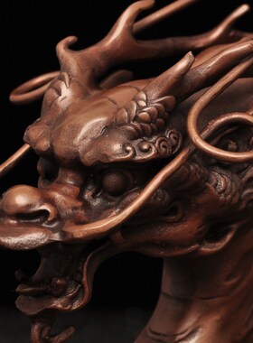 紫铜龙行天下摆件招财龙家居客厅电视柜玄关装饰品乔迁商务送礼品