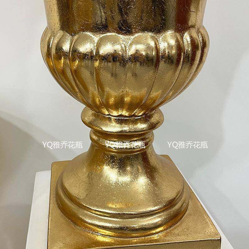 玻璃钢落地大花瓶经典金箔色家居酒店商场大厅KTV婚庆路引花艺摆,淘宝优惠券,粉丝福利购,淘宝优惠卷