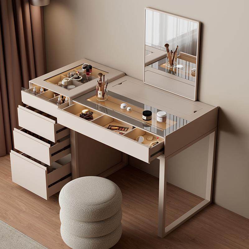 新款梳妆台桌卧室现代简约实木奶油风小户型家用化妆桌收纳柜一体,淘宝优惠券,粉丝福利购,淘宝优惠卷