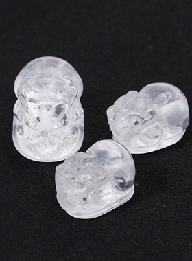 天然白水晶貔貅通孔散珠