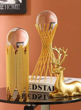 北欧轻奢高档水晶球艺术摆设创意家居客厅玄关电视酒柜装饰品摆件