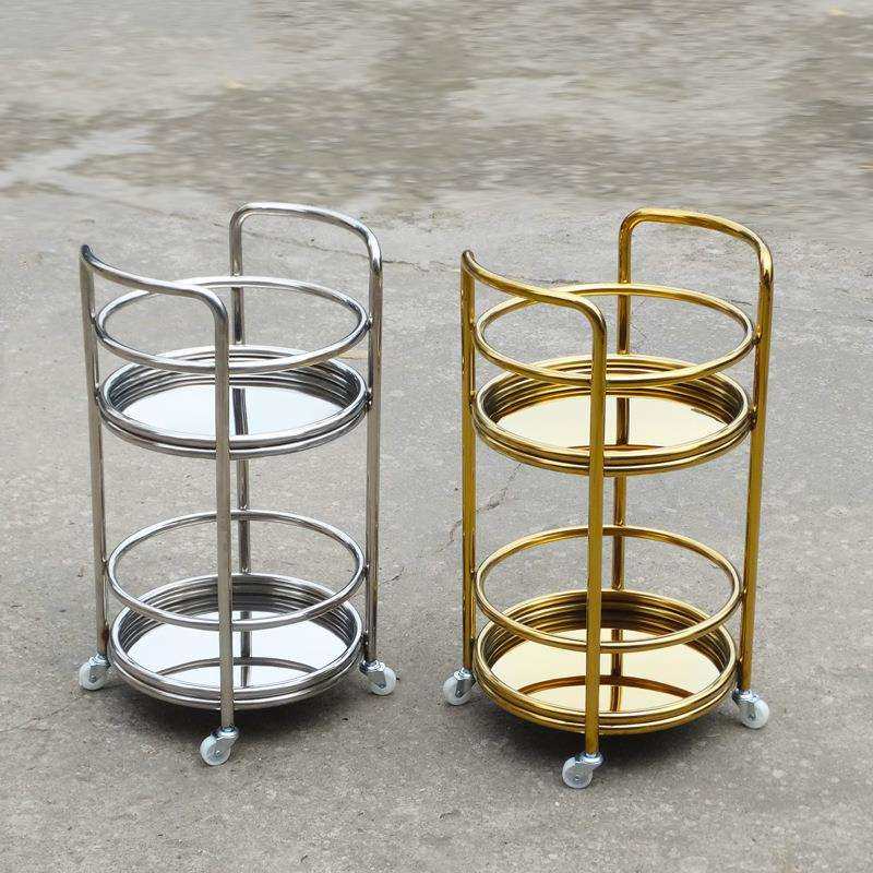 酒店KTV圆形酒水车餐厅不锈钢移动服务点心餐车手推车茶水车,淘宝优惠券,粉丝福利购,淘宝优惠卷