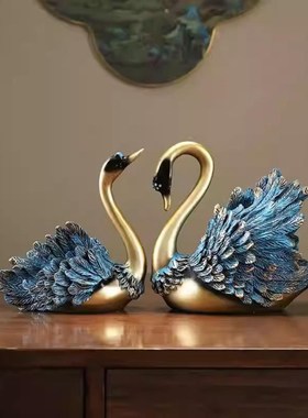 现代轻奢天鹅摆件家居饰品客厅电视柜工艺品摆设玄关酒柜装饰品