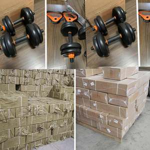 飞尔顿哑铃杠铃壶铃六合一套装多功能可调节哑铃水泥环保哑铃套装