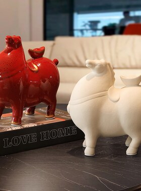 马上有钱陶瓷唐马摆件客厅抽象马工艺品创意装饰品办公室书挡摆设