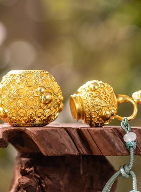 朱炳仁铜福禄欢喜大挂件包挂装饰配件花丝工艺葫芦礼物玄学小摆件