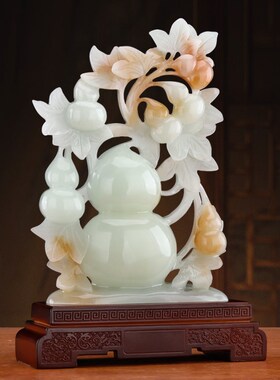 玉石五福临门招财葫芦摆件客厅酒柜电视柜乔迁新居礼品装饰品