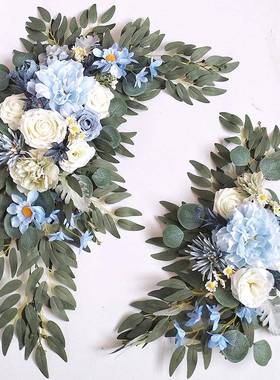 23新款手工制作拱门花迎宾门楣水牌婚礼仪式背景装饰玫瑰套装