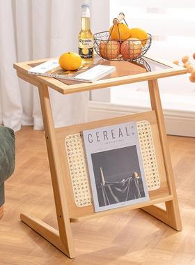 竹致床边小桌子北欧风轻奢边几床头沙发茶几置物桌实木可移动茶桌
