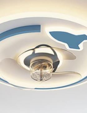 2024新款简约儿童风扇灯led超薄吸顶电扇灯家用卧室吸顶吊扇灯