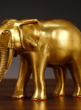 铜大象摆件一对大号黄铜元宝如意象客厅玄关办公室摆设工艺品礼品