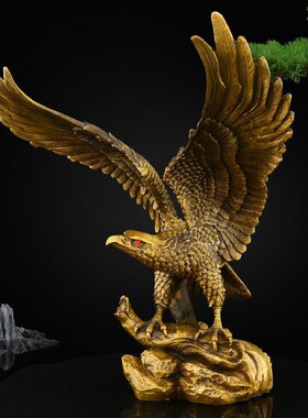 黄铜雄鹰大鹏展翅老鹰摆件大展宏图办公室开业礼品大展鸿图大铜鹰