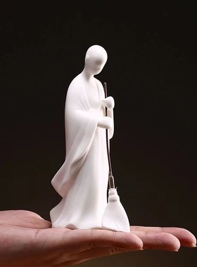 软装好物禅意扫地僧陶瓷摆件创意和尚家居饰品中式客厅玄关书房工