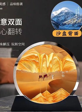 源头厂家网红爆款跨境创意3D双面镜流沙画摆件背景工艺品镜边礼品