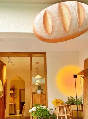 仿真面包烘焙店面包模型玻璃钢雕塑门头立体发光壁挂摆件装饰