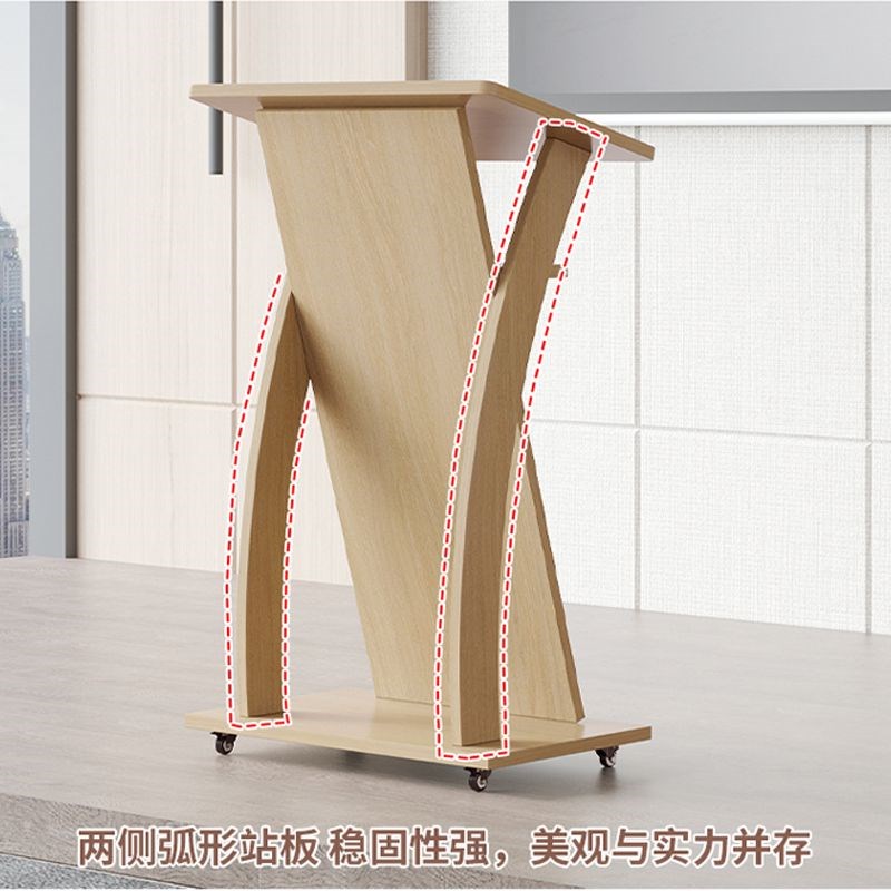 演讲台发言台会议室讲台桌讲话台实木主持台迎宾台接待台可移动 - 图3