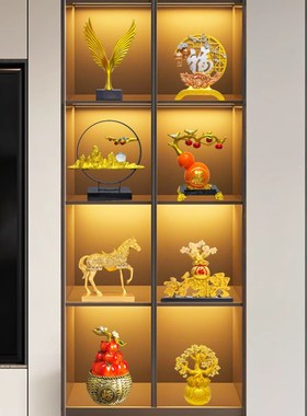 现代轻奢高档酒柜摆件客厅2025新款红酒架电视柜旁柜子招财装饰品