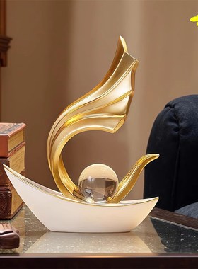 一帆风顺帆船摆件轻奢高档客厅电视柜高级感酒柜办公室艺术装饰品