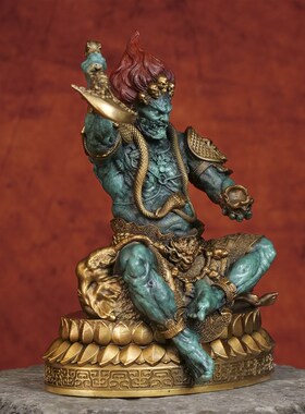 天工铜雕噶举大黑天菩萨招手财神爷招财吉祥家用礼品中式装饰摆件