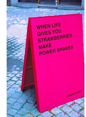 ins风玫粉红色广告牌停车展示迎宾牌网红景区咖啡店拍照道具装饰