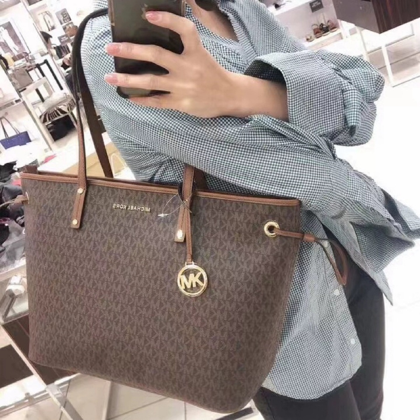 美国直邮MK正品代购女包经典大号大托特手提包妈咪包大容量 - 图1